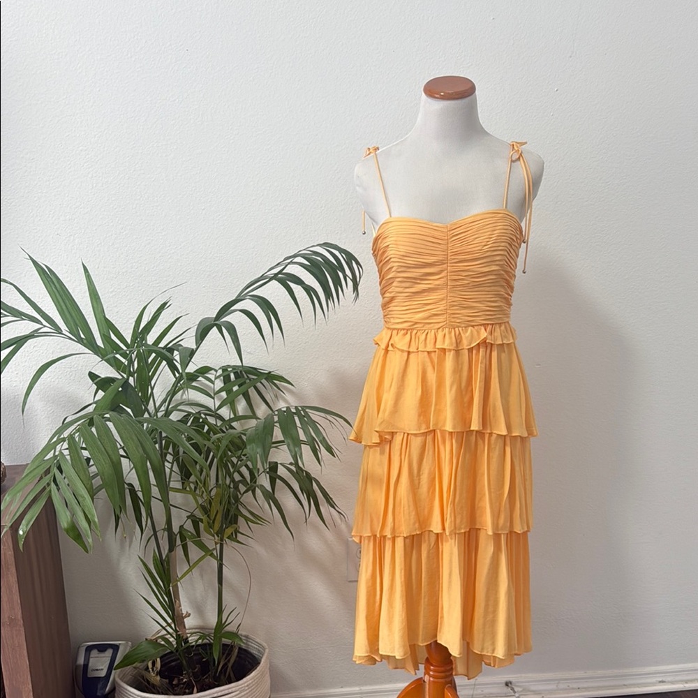 Tired Yellow Midi Dress